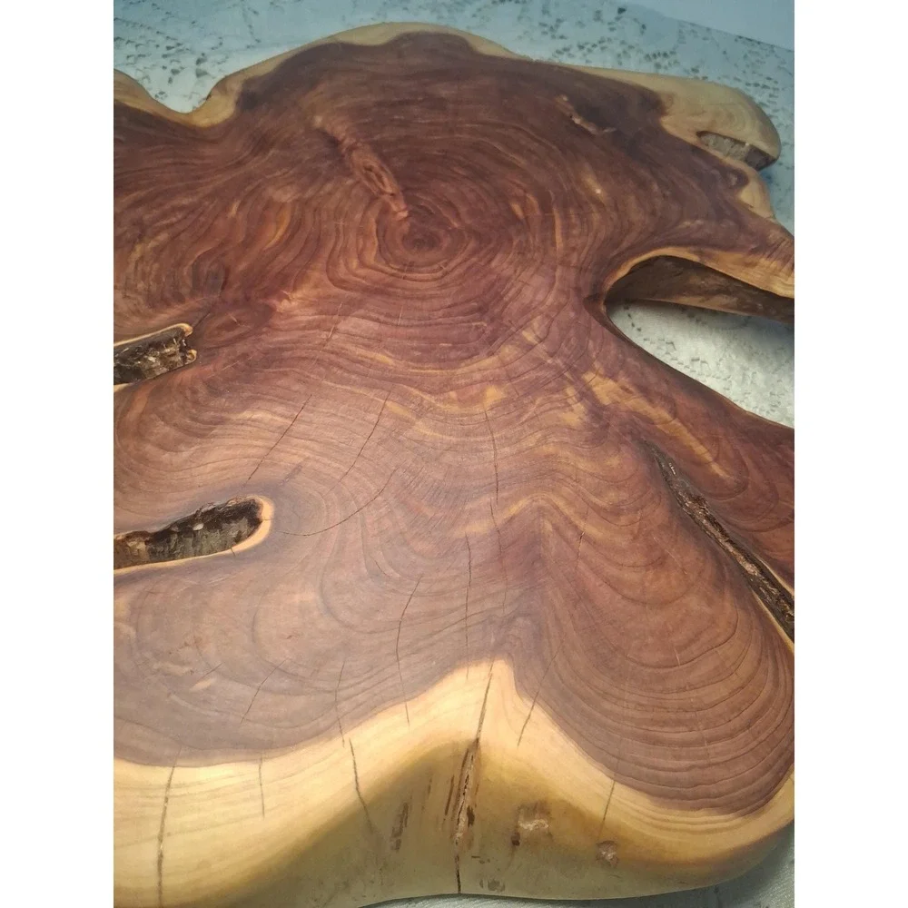 JTC Woodwork Artisan Live Edge Aromatic Red Cedar Serving Board Wood Tray Large